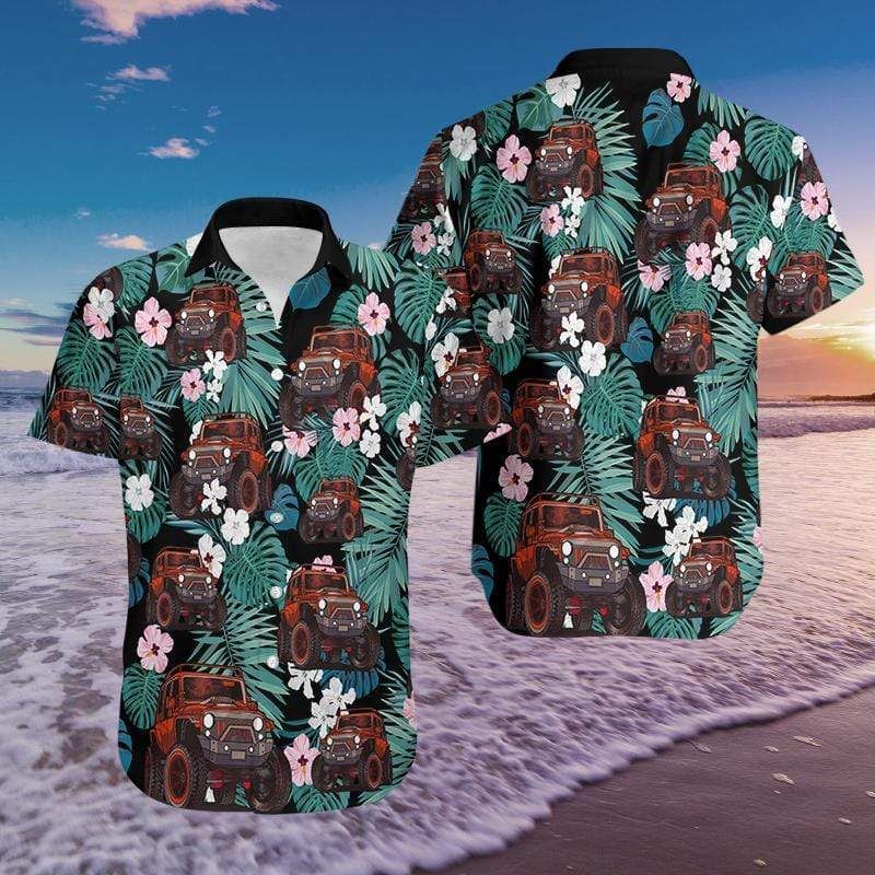 Felacia [Hawaii Shirt] Amazing Jeep Tropical Hawaiian Aloha Shirts-ZX0832